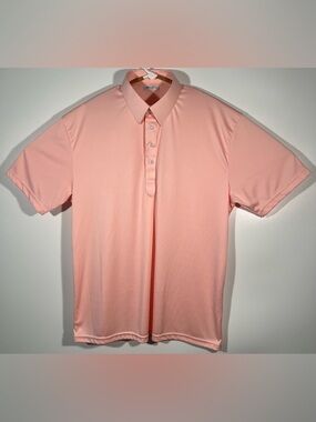 Collars and Co Dress Collar Polo Shirt Men’s Size XL Pink Performance Polyester